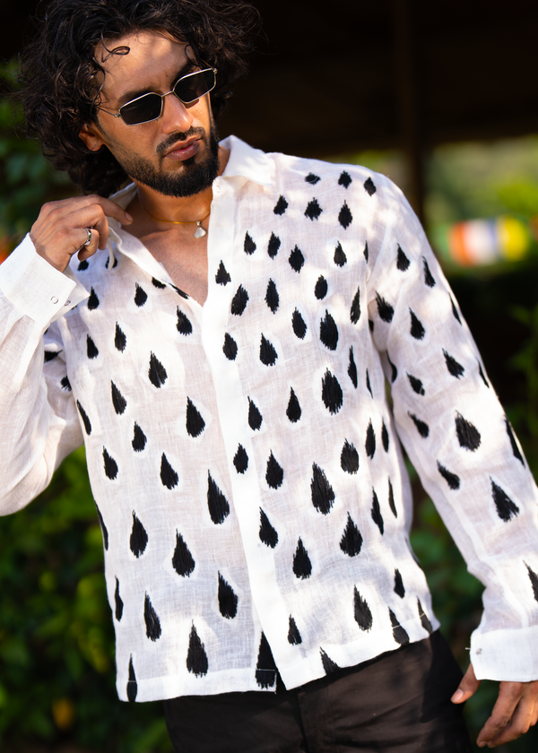 SHADOW DROPS LINEN SHIRT