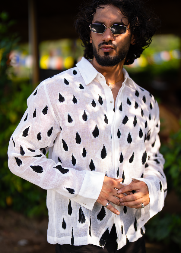 SHADOW DROPS LINEN SHIRT