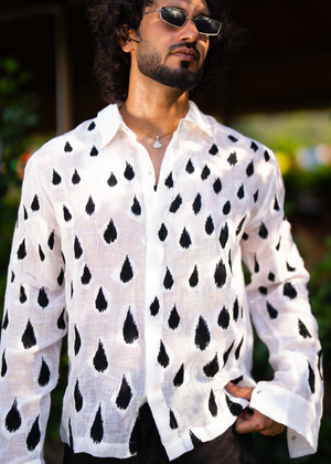 SHADOW DROPS LINEN SHIRT